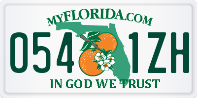 FL license plate 0541ZH