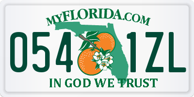 FL license plate 0541ZL