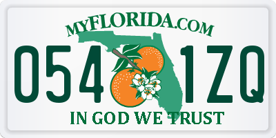 FL license plate 0541ZQ