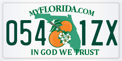 FL license plate 0541ZX
