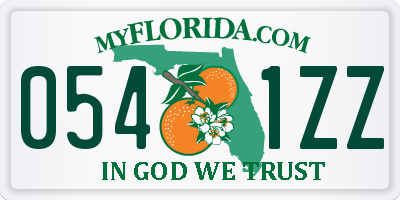 FL license plate 0541ZZ