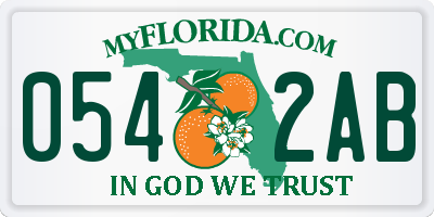 FL license plate 0542AB