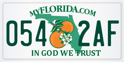 FL license plate 0542AF