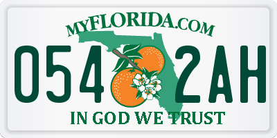 FL license plate 0542AH
