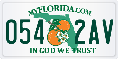 FL license plate 0542AV