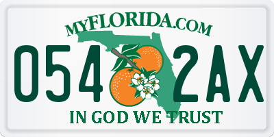 FL license plate 0542AX