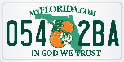 FL license plate 0542BA