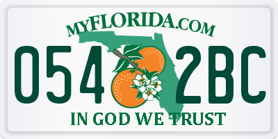 FL license plate 0542BC
