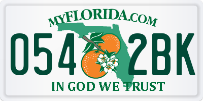 FL license plate 0542BK
