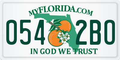 FL license plate 0542BO