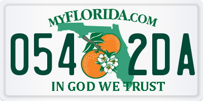 FL license plate 0542DA