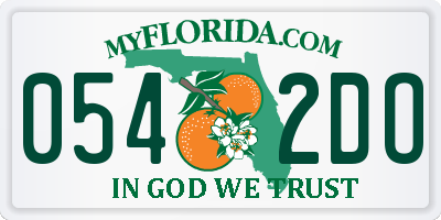 FL license plate 0542DO