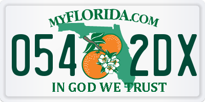FL license plate 0542DX
