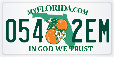 FL license plate 0542EM