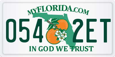 FL license plate 0542ET