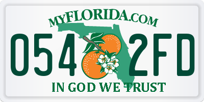 FL license plate 0542FD