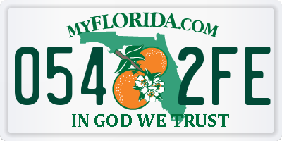FL license plate 0542FE