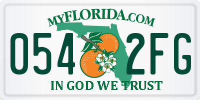 FL license plate 0542FG