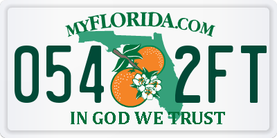 FL license plate 0542FT