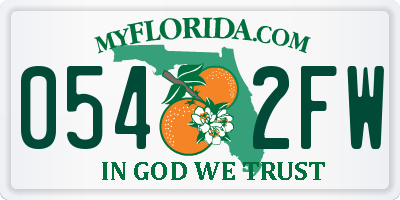 FL license plate 0542FW