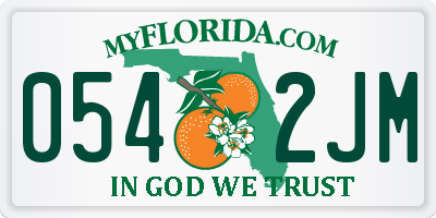 FL license plate 0542JM
