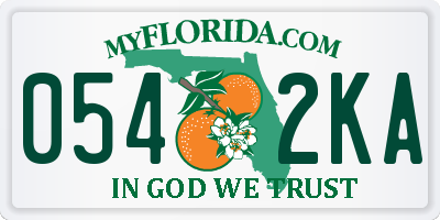 FL license plate 0542KA