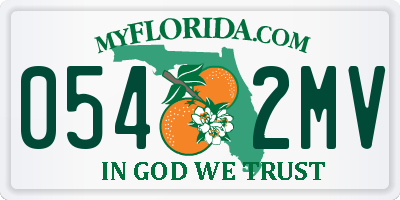 FL license plate 0542MV