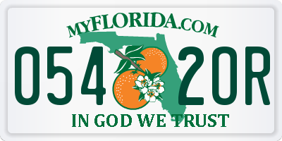 FL license plate 0542OR