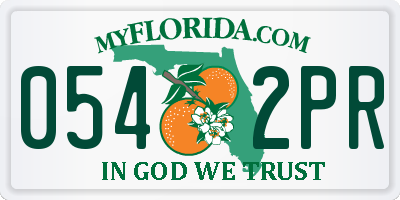 FL license plate 0542PR