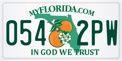 FL license plate 0542PW
