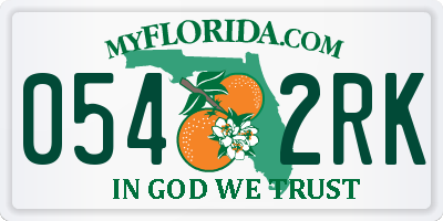 FL license plate 0542RK