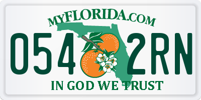 FL license plate 0542RN