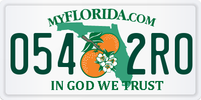 FL license plate 0542RO