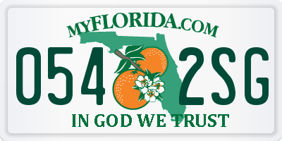 FL license plate 0542SG