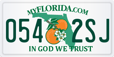 FL license plate 0542SJ