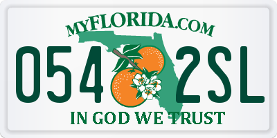 FL license plate 0542SL