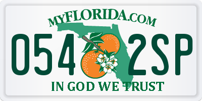 FL license plate 0542SP