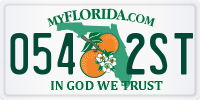 FL license plate 0542ST