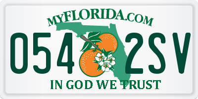 FL license plate 0542SV