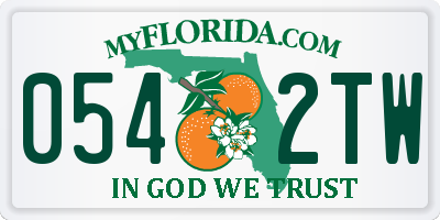 FL license plate 0542TW
