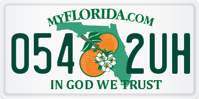 FL license plate 0542UH
