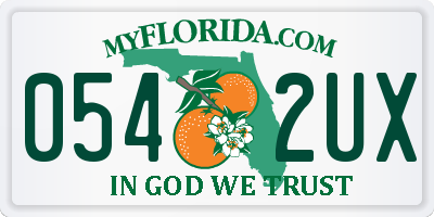 FL license plate 0542UX