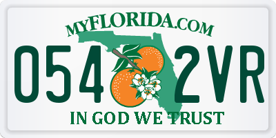 FL license plate 0542VR