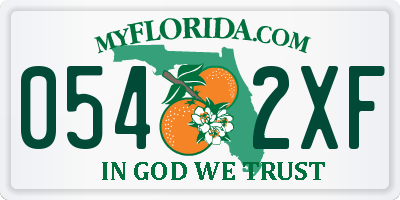 FL license plate 0542XF