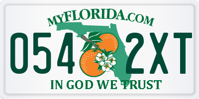 FL license plate 0542XT