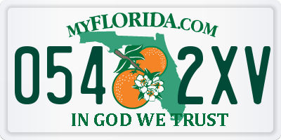 FL license plate 0542XV