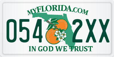 FL license plate 0542XX