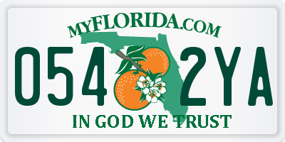 FL license plate 0542YA