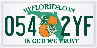 FL license plate 0542YF
