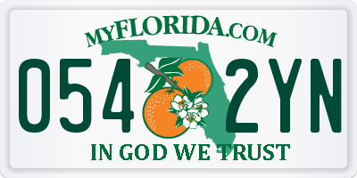 FL license plate 0542YN